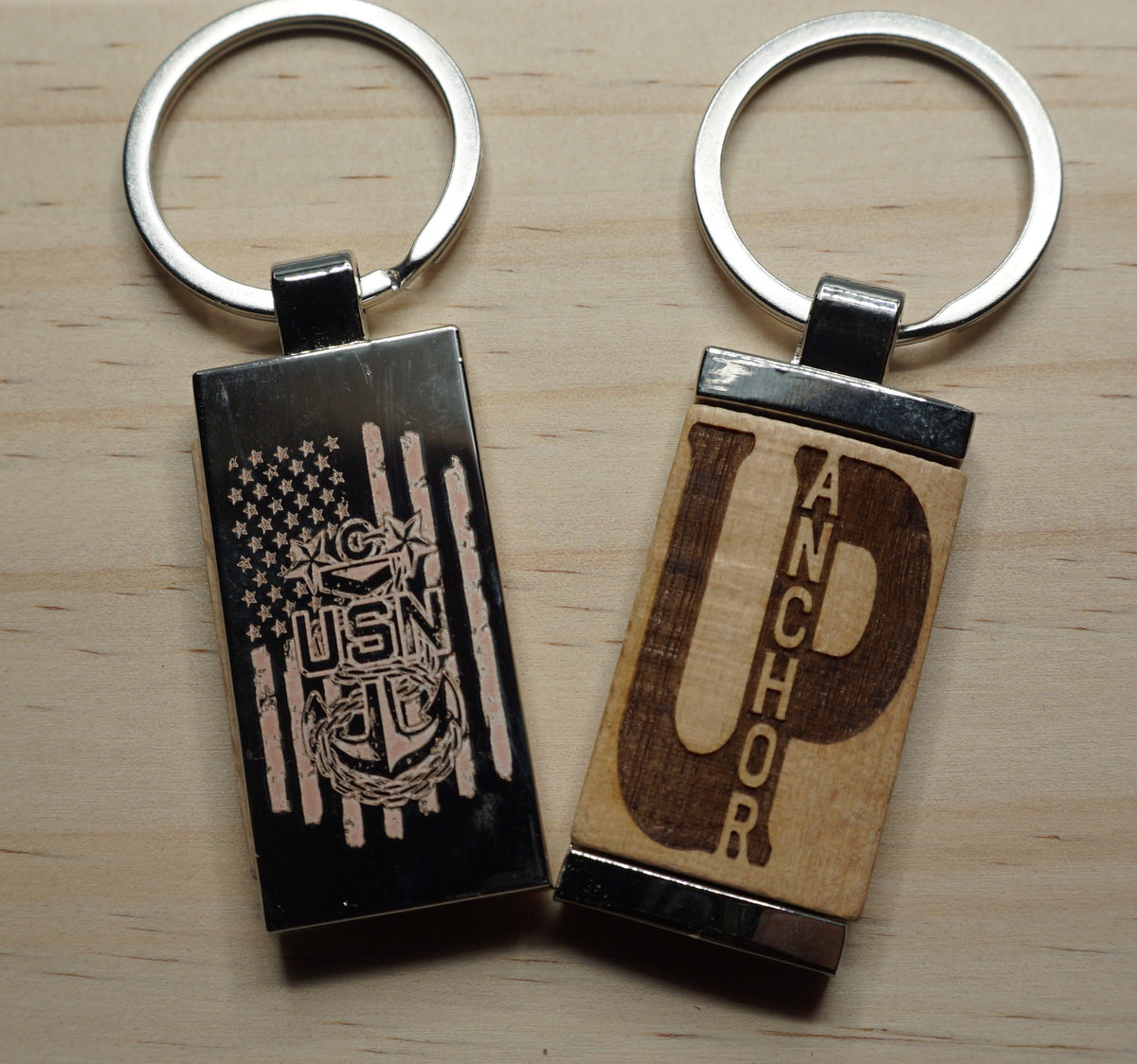 Master Chief Anchor Up Wood and Metal Keychain (Copy)