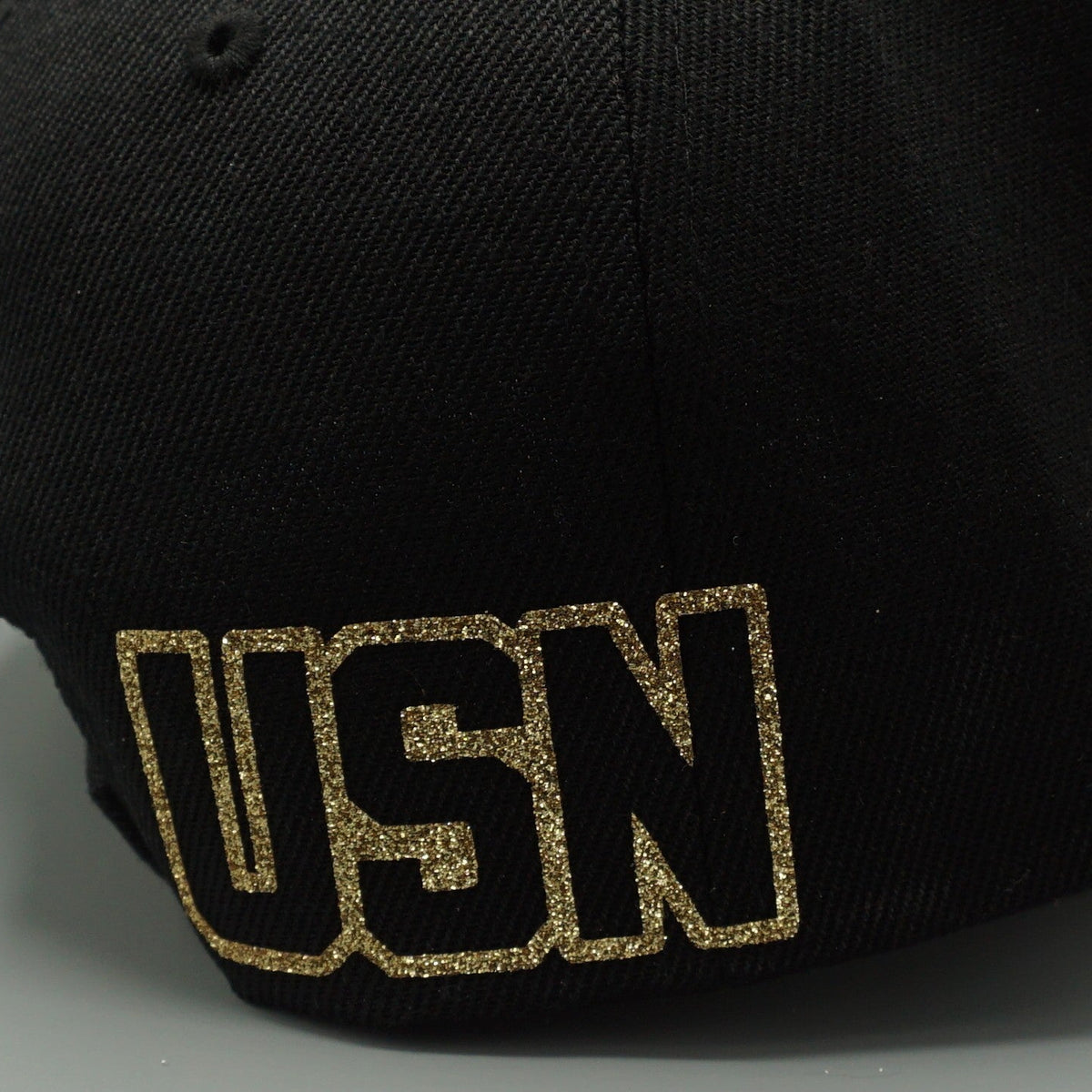 MC Black Hat with Gold Glitter