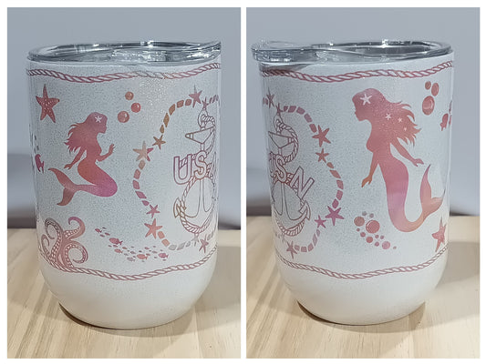 Pink mermaid tumbler