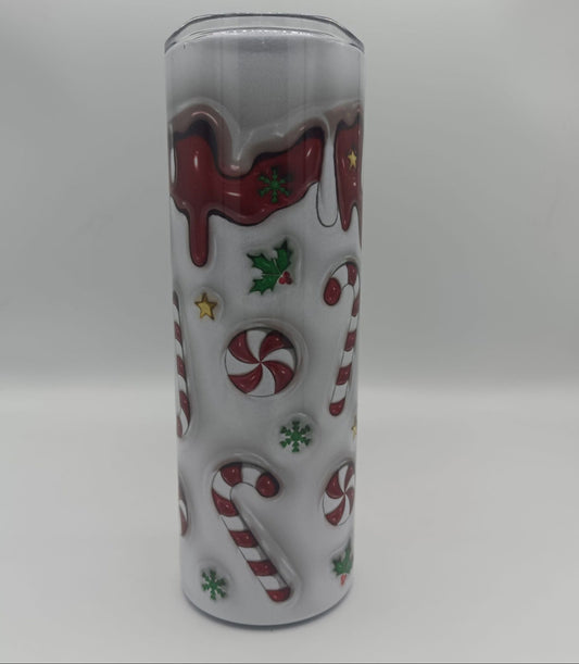 Candy Cane Drip Tumbler