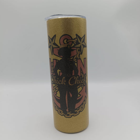 Glitter Master Chief Tumbler Gold