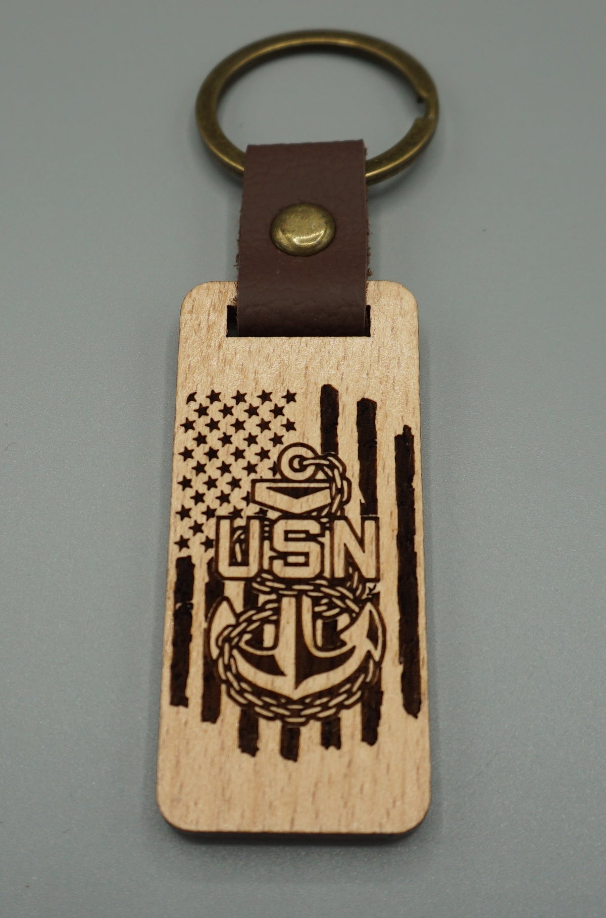 Chief Wooden Keychain Flag