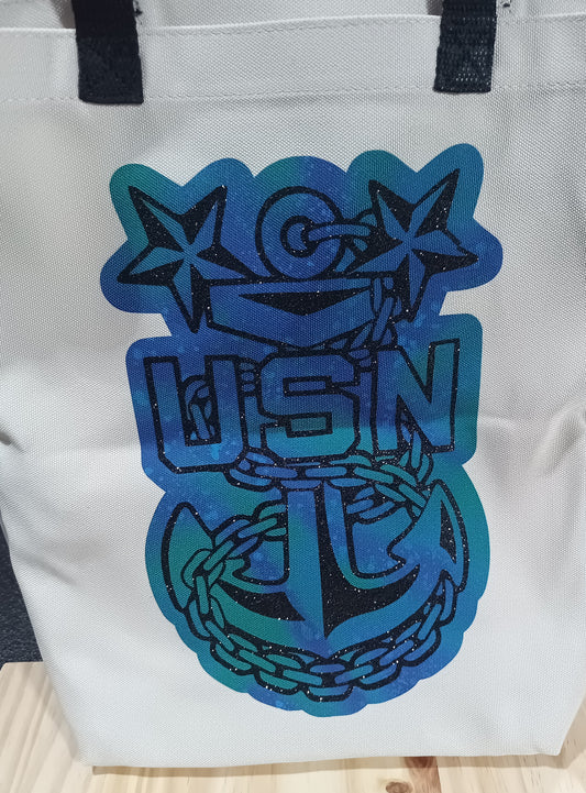 MC tote bag blue/green