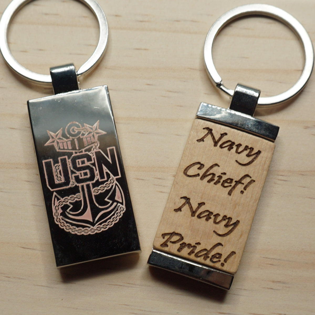 Master Chief NCNP Wood and Metal Keychain