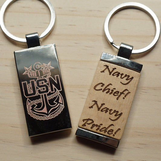 Master Chief NCNP Wood and Metal Keychain