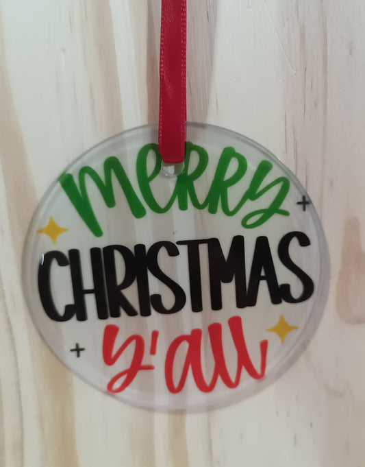 Glass Ornament - Merry Christmas Y'all