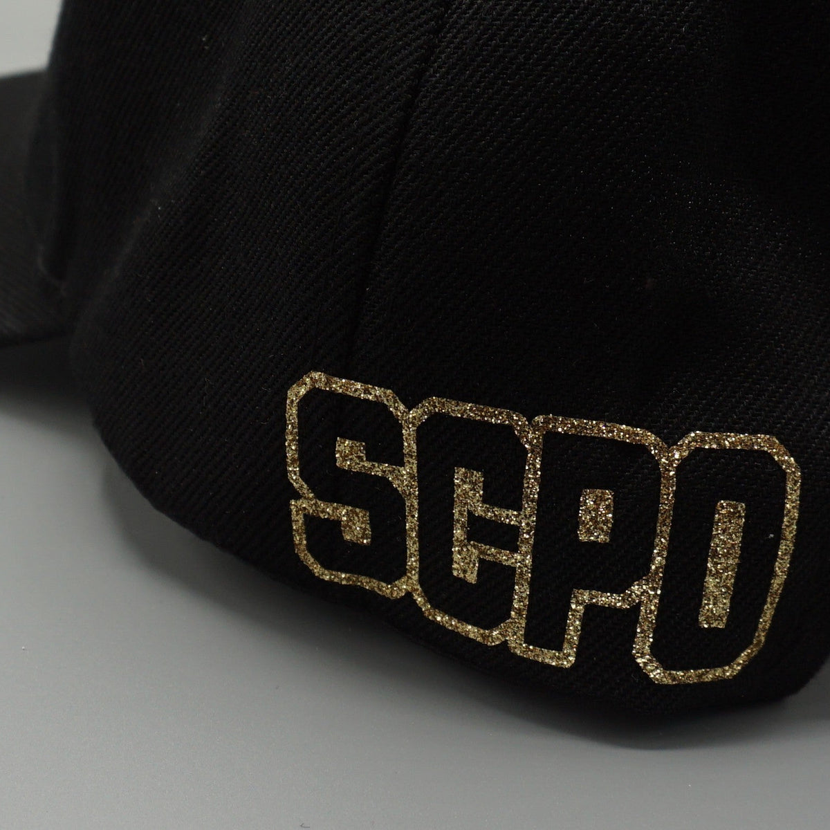 SC Black Hat with Gold Glitter