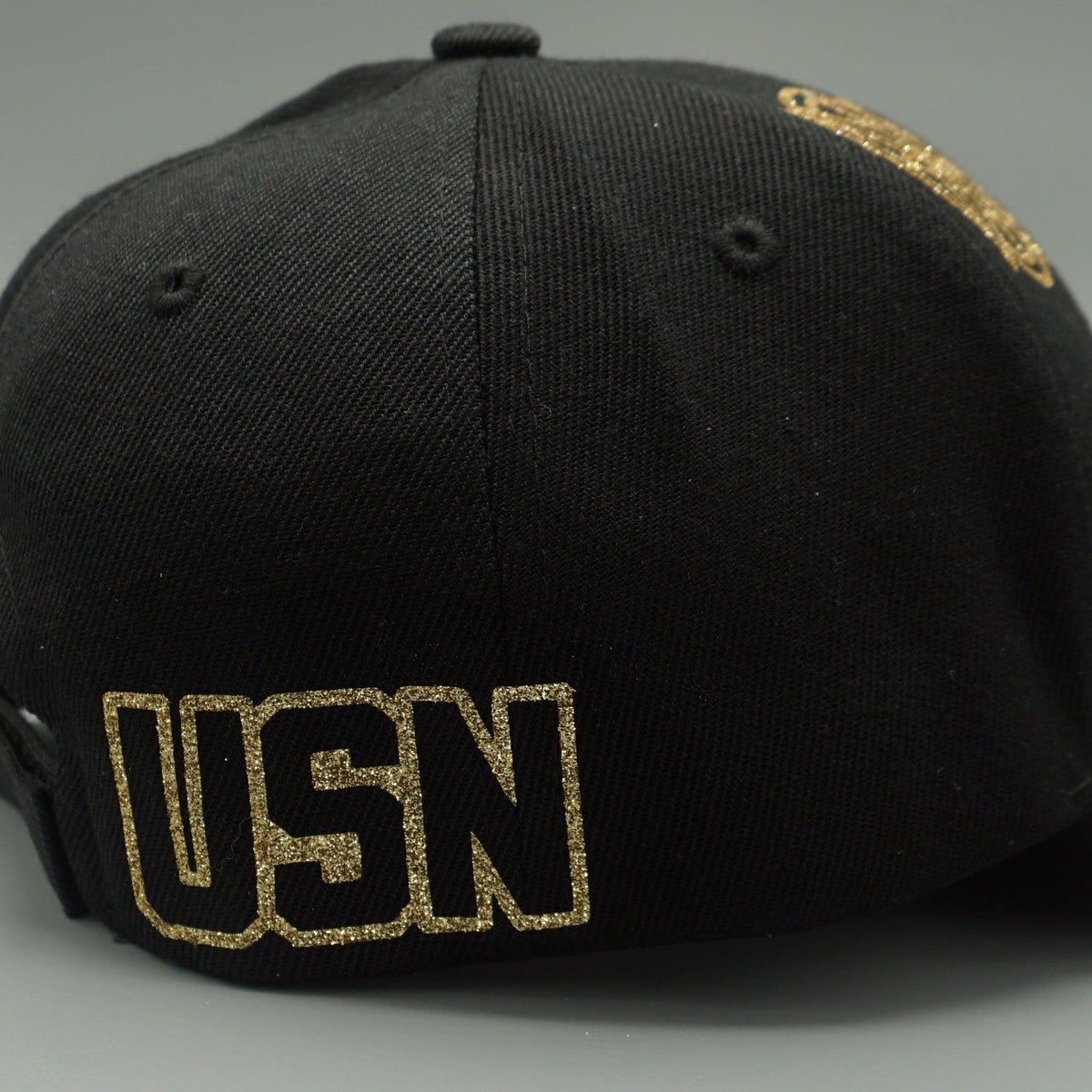 SC Black Hat with Gold Glitter
