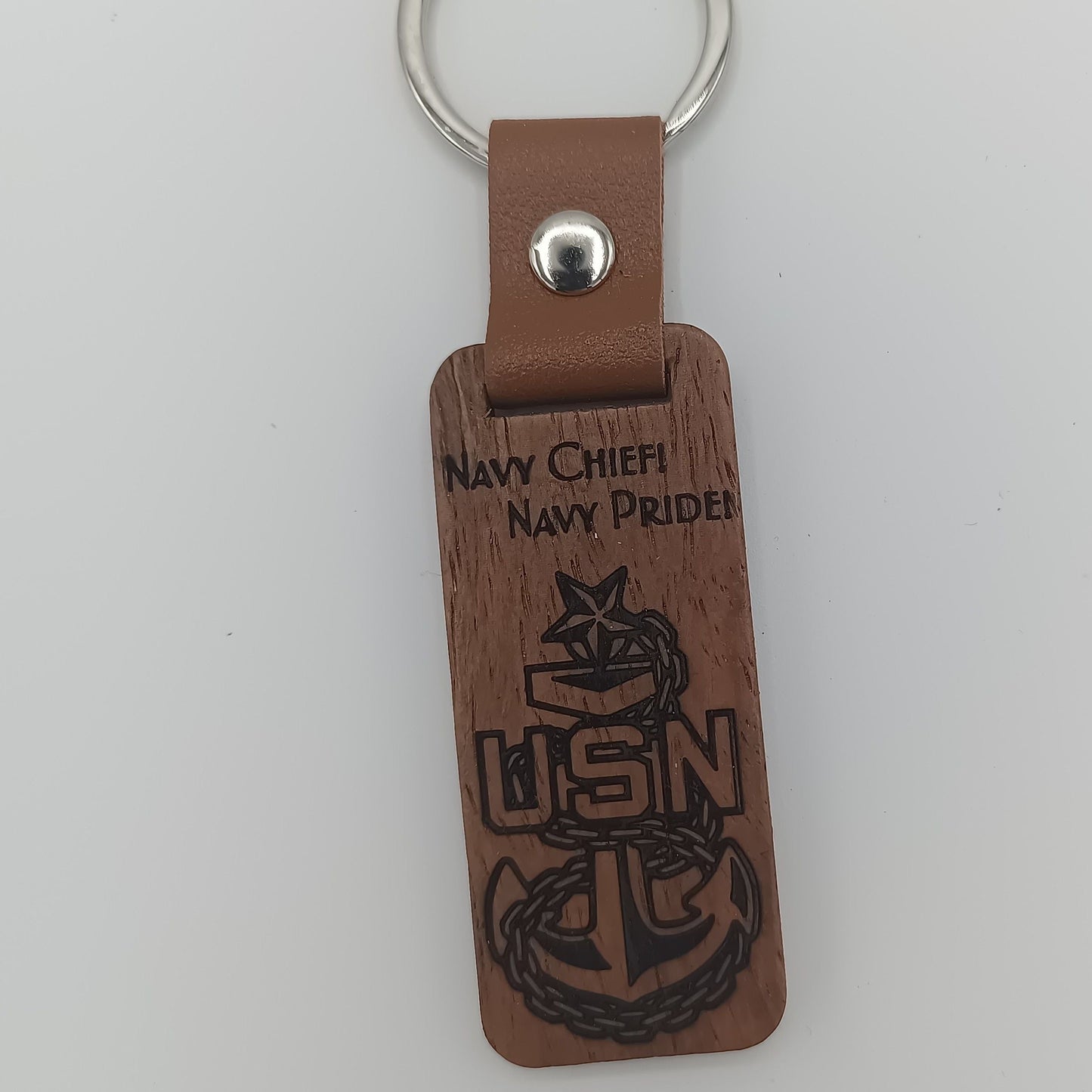 Wooden Keychain SC red tone