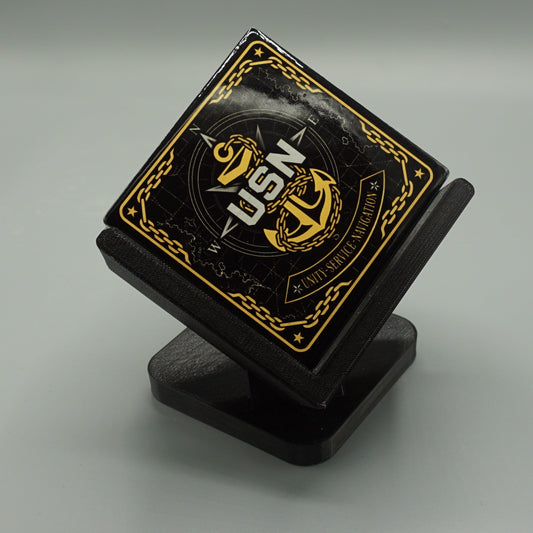 Set of 4 Ceramic Chief Coasters with Stand
