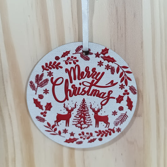 Wood Ornament - Merry Christmas